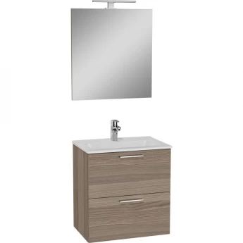 Комплект мебели VITRA MIA 60 см с ящиками (тумба, раковина, зеркало c подсветкой), кордоба