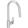 Смеситель для кухни VITRA FLOW SOFT с поворотным изливом однорычажный хром латунь A43445EXP